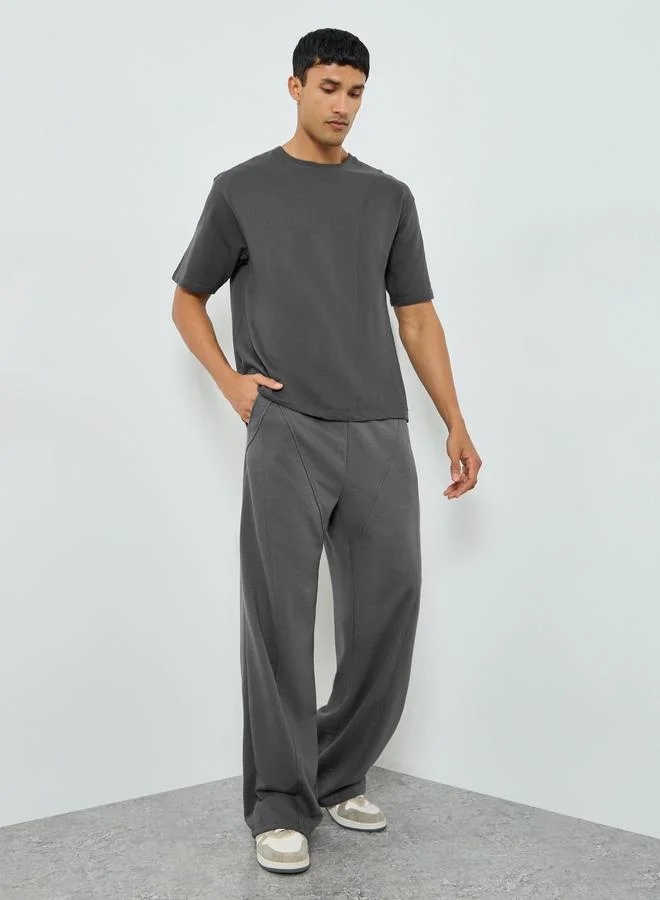 ستايلي جوغر رجالي رمادي سادة بقصة مريحة